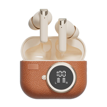 R8 Écouteurs Bluetooth intra-auriculaires avec une finition texturée façon cuir
