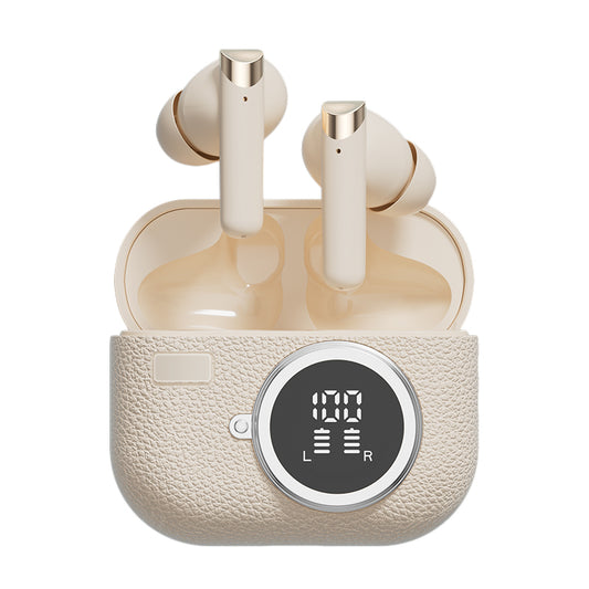 R8 Écouteurs Bluetooth intra-auriculaires avec une finition texturée façon cuir